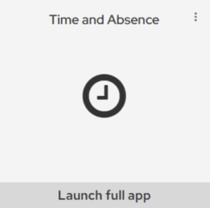 Screenshot of the Time and Absence tile from MyUW